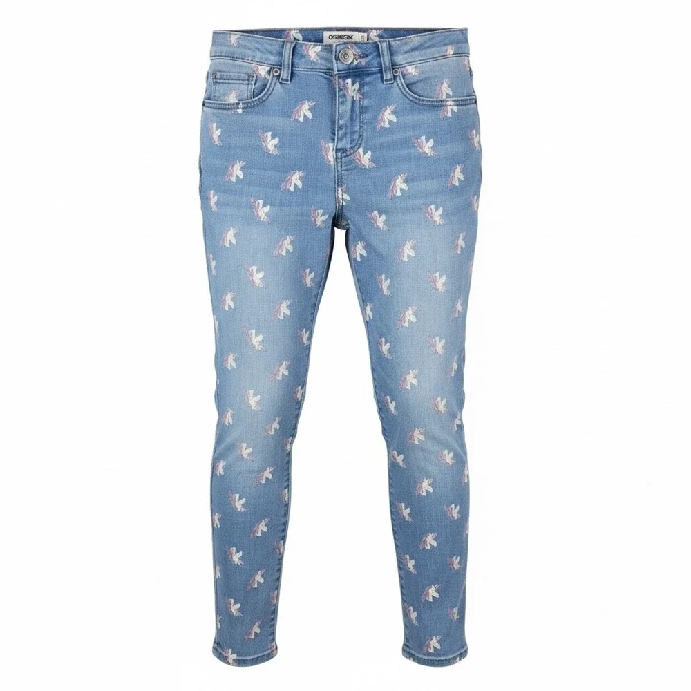 OshKosh B'gosh Kids‎ Jeans Size 12 Unicorn Print Denim Stretch Pants Girls New